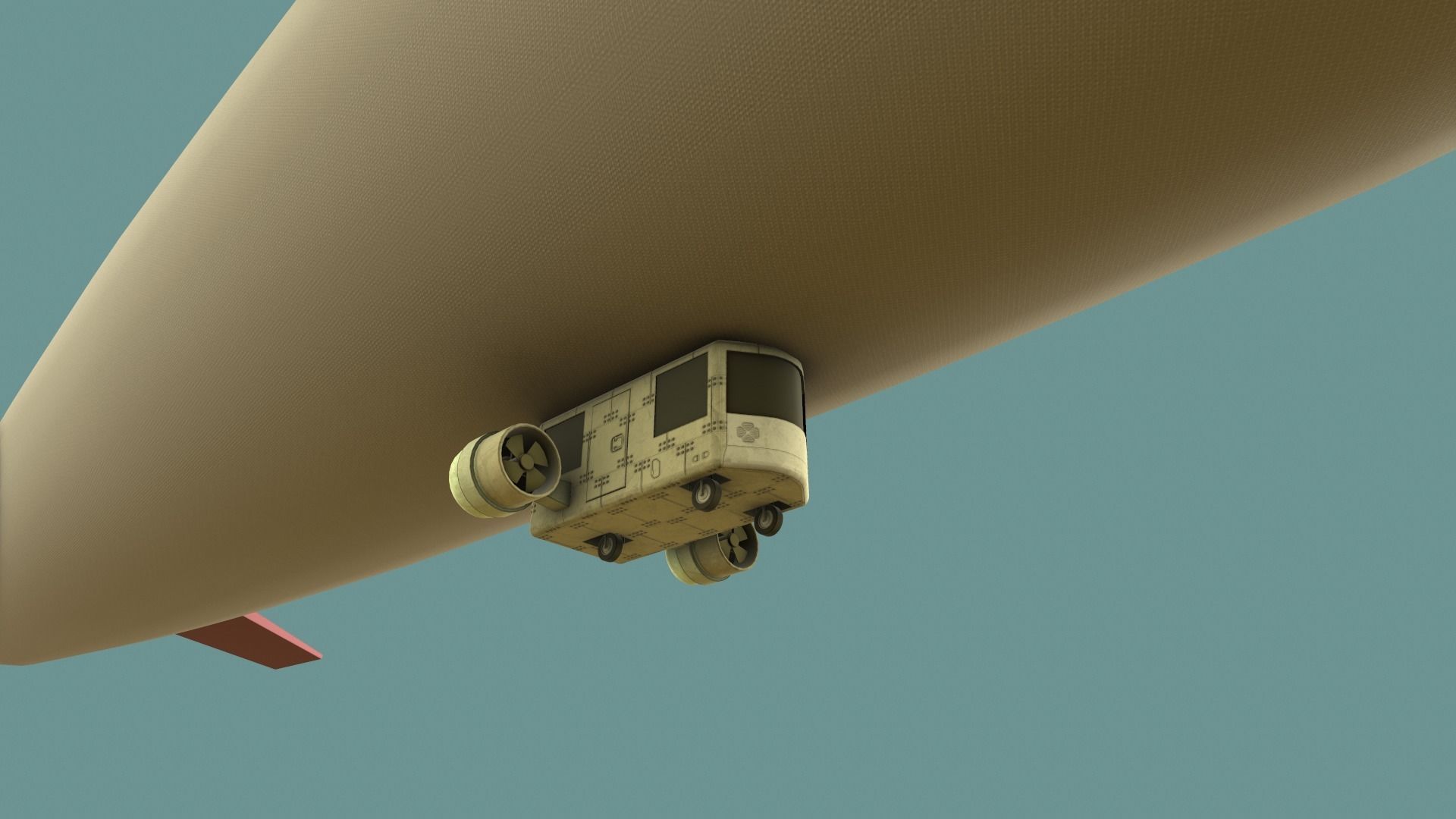 zeppelin  Low-poly 3D model_4