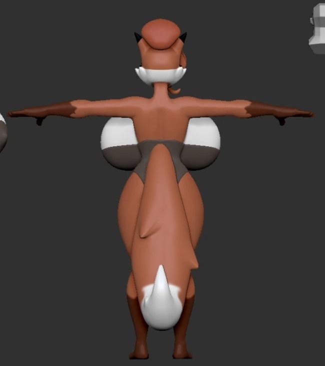 Auntie Vixen Low-poly 3D model_7