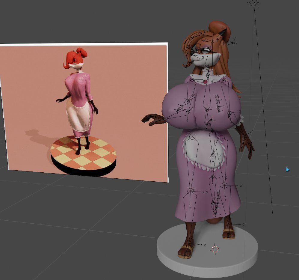 Auntie Vixen Low-poly 3D model_15