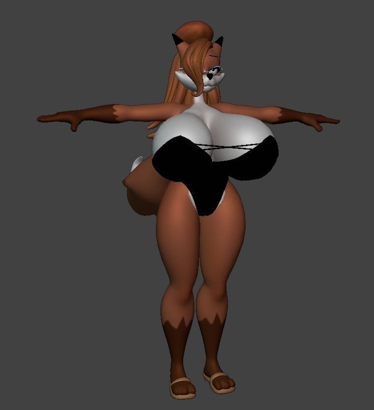 Auntie Vixen Low-poly 3D model_12