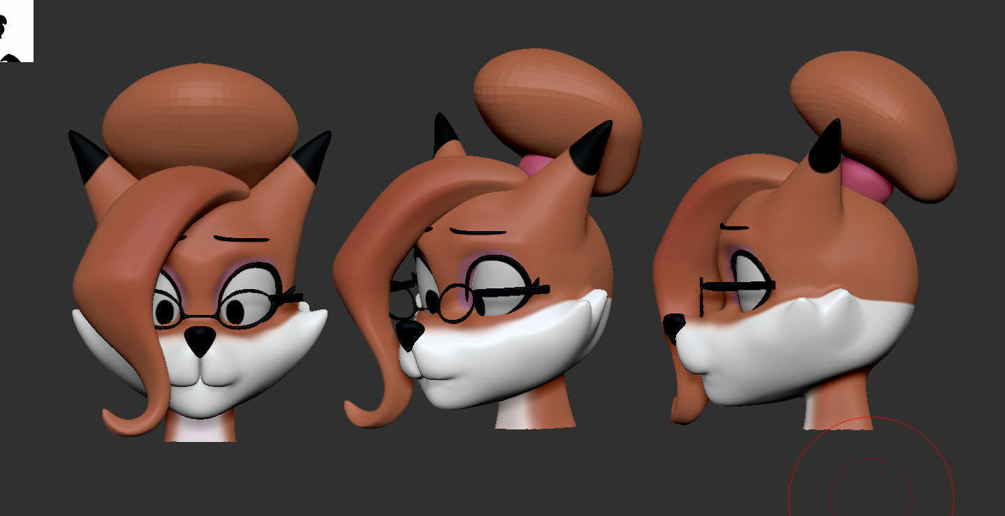 Auntie Vixen Low-poly 3D model_14