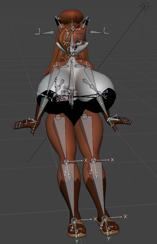 Auntie Vixen Low-poly 3D model_10