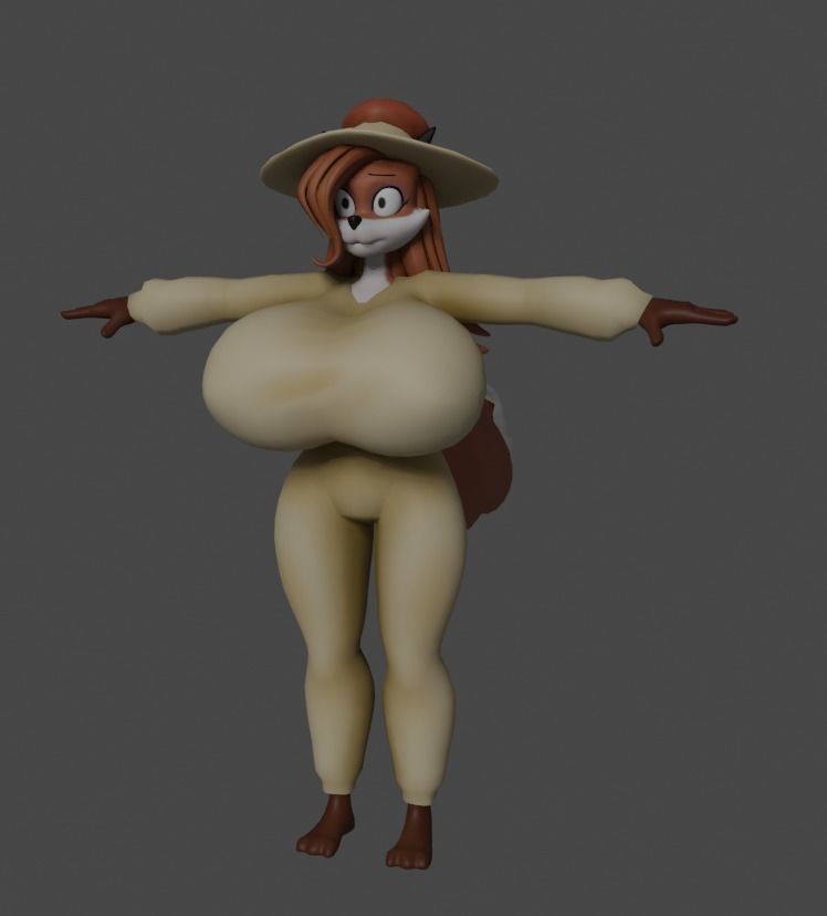 Auntie Vixen Low-poly 3D model_5