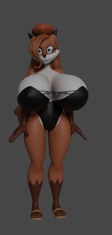 Auntie Vixen Low-poly 3D model_13