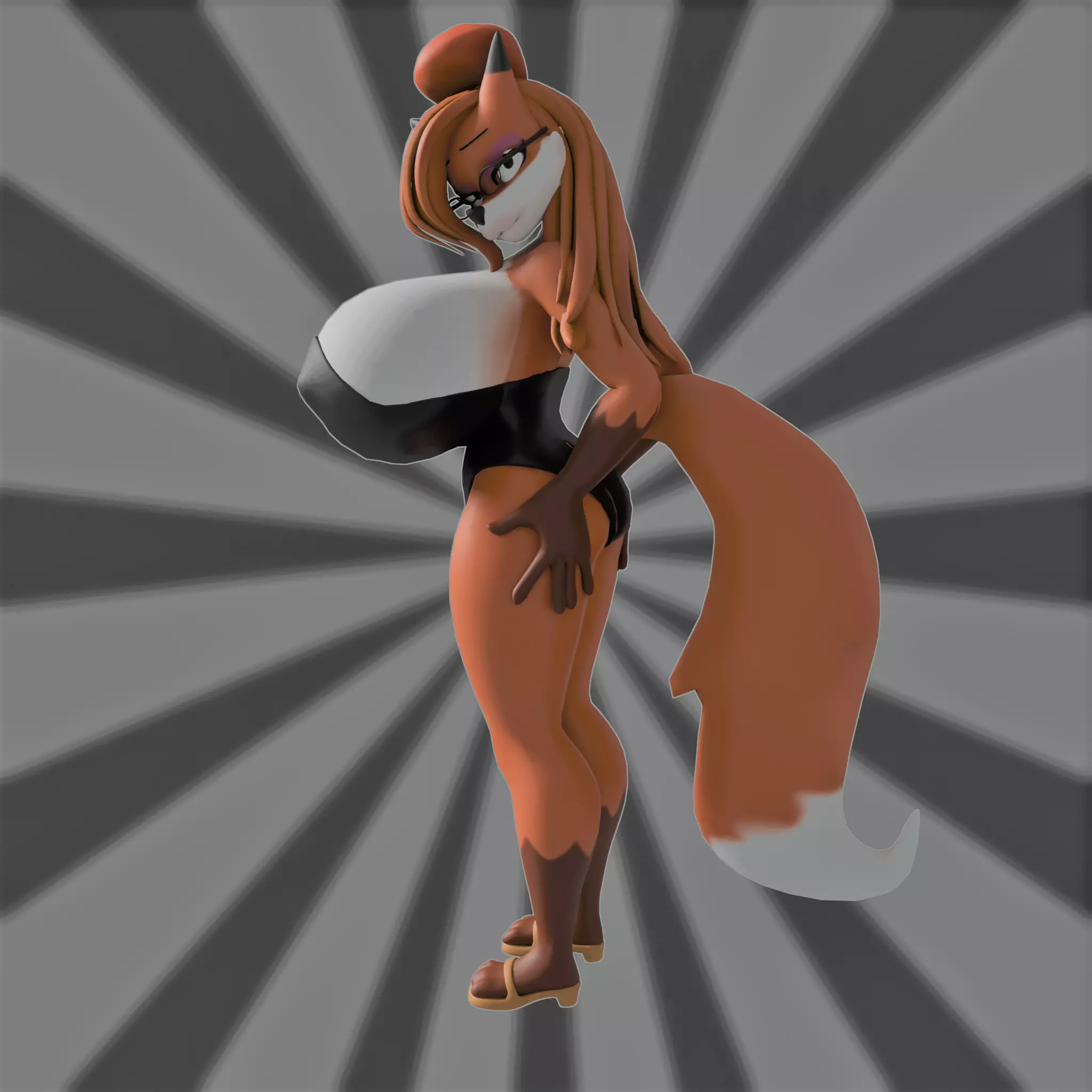 Auntie Vixen Low-poly 3D model_0