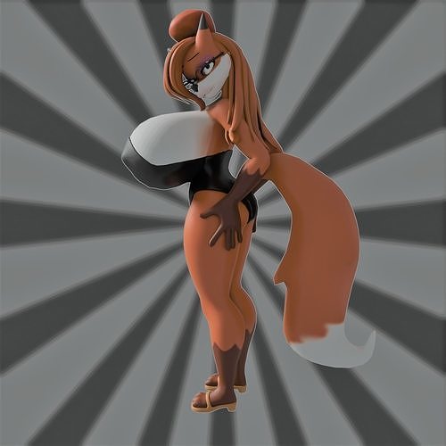 Auntie Vixen Low-poly 3D model