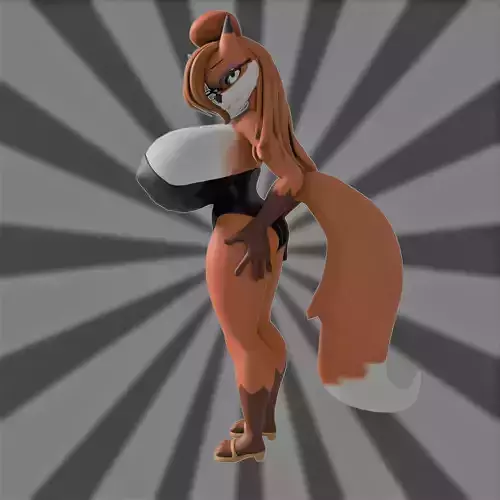 Auntie Vixen Low-poly 3D model