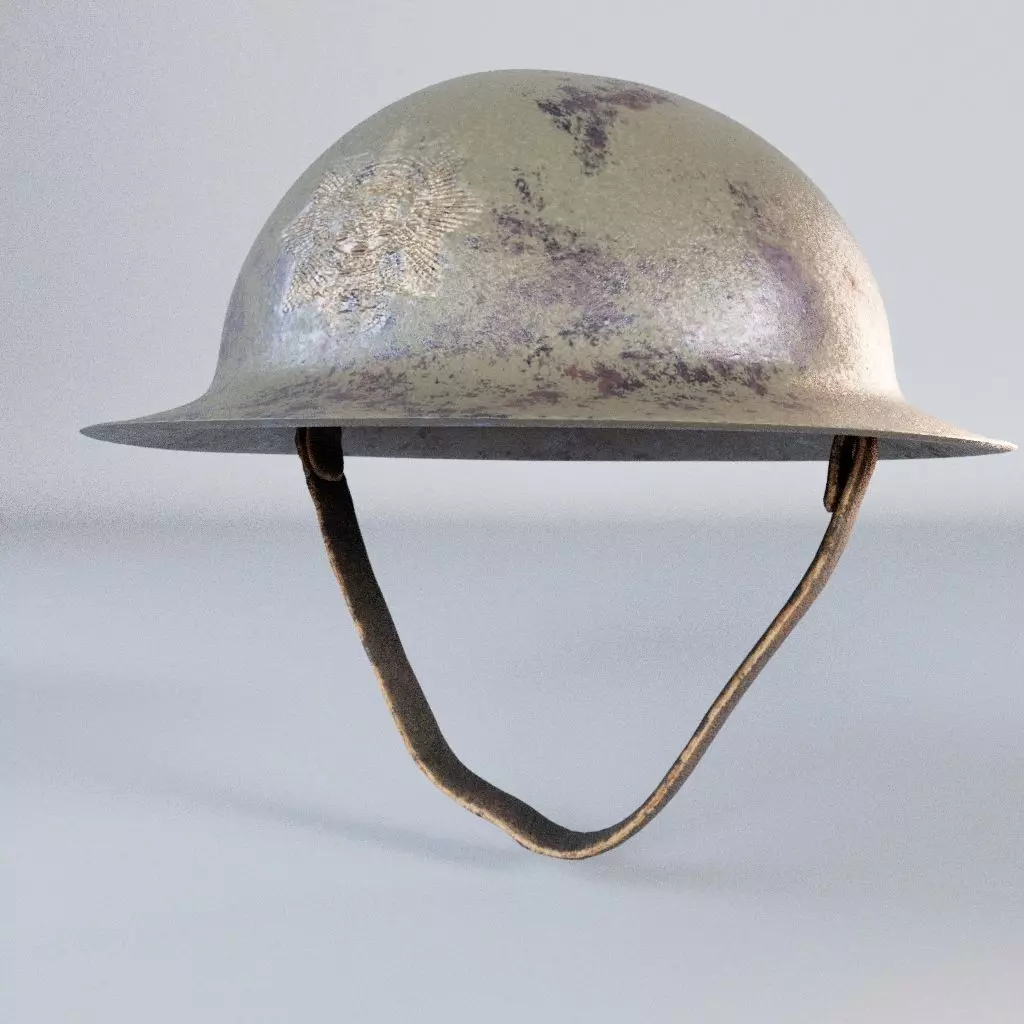 British WWI Helmet Low-poly 3D model_0