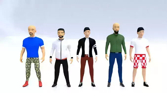 cartoon characters 3d model