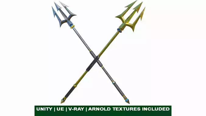 Trident Collection GameReady With PBR Textures Low-poly 3D model