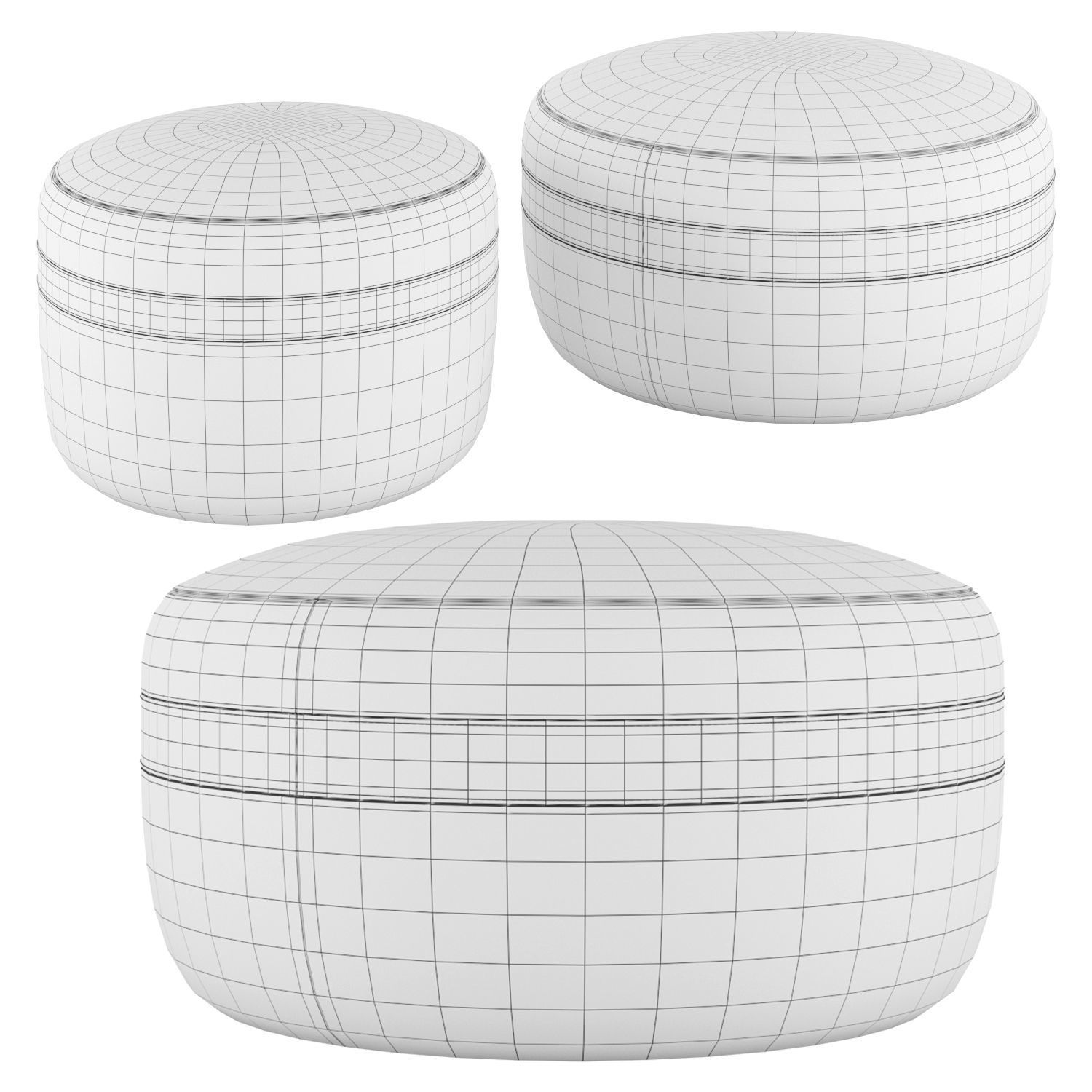 Pouf Macarons 3D model_2