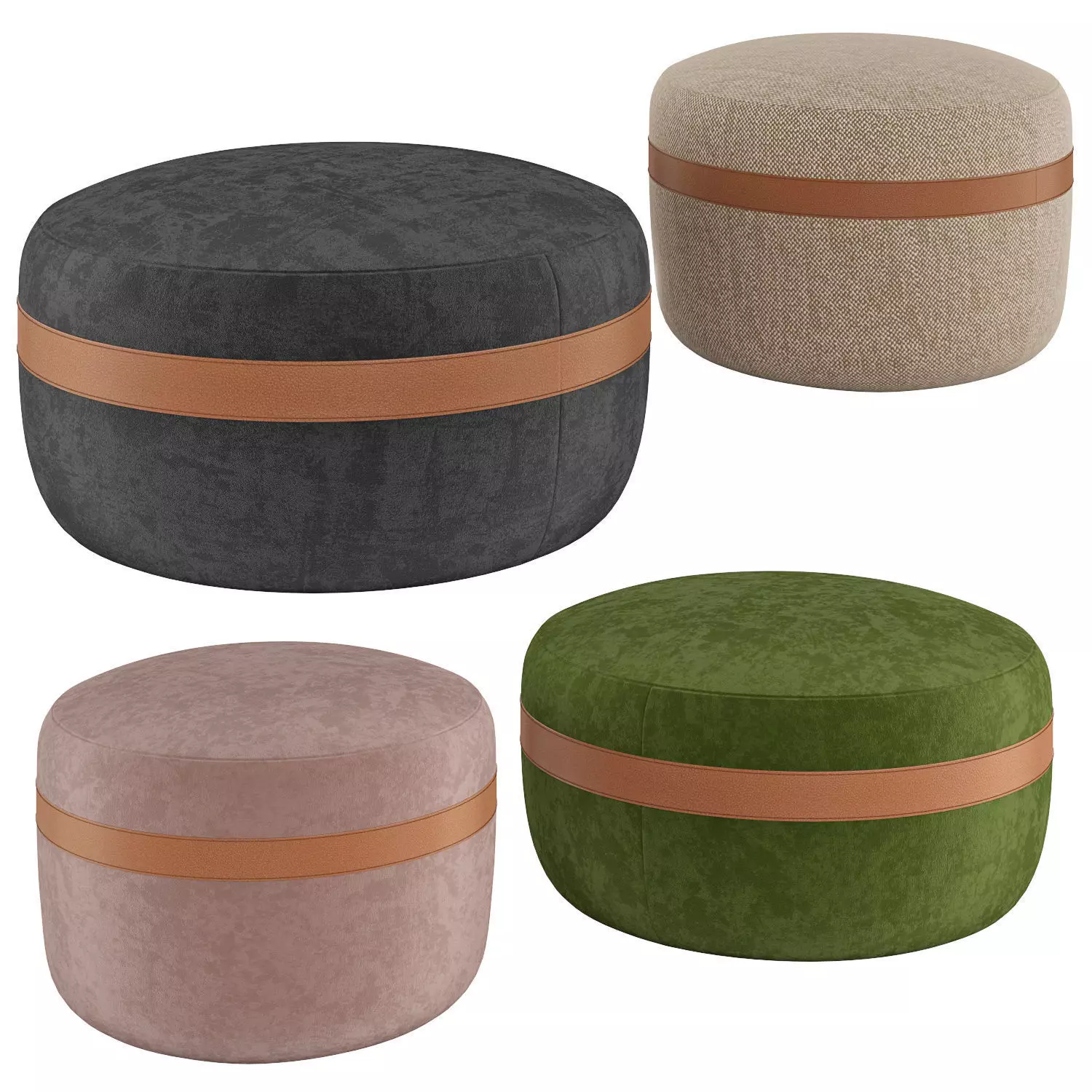 Pouf Macarons 3D model_0
