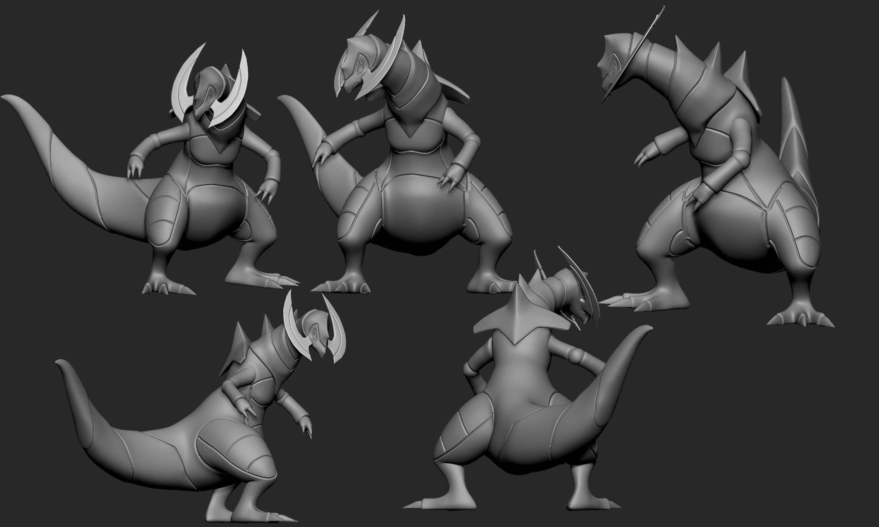 Pokemon - Haxorus with two different poses 3D print model_8