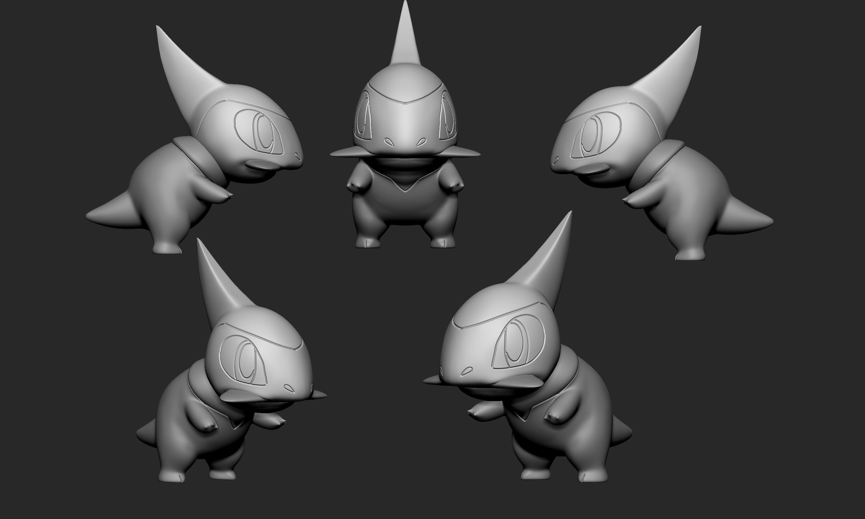 Pokemon - Axew Fraxure and Haxorus with two different poses each 3D print model_2