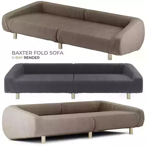 BAXTER FOLD Leather sofa