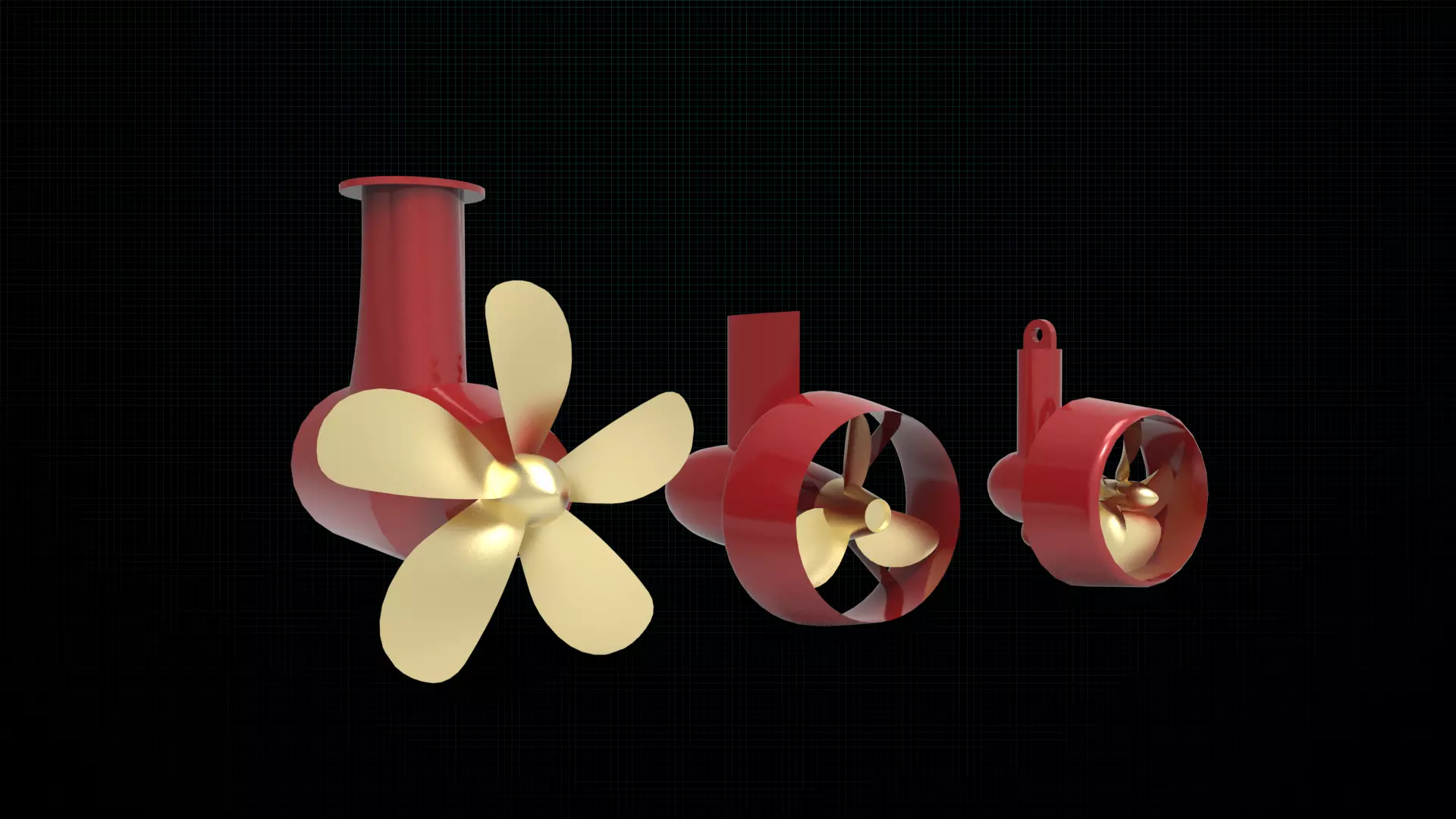 Azipod thruster propulsion 3D model