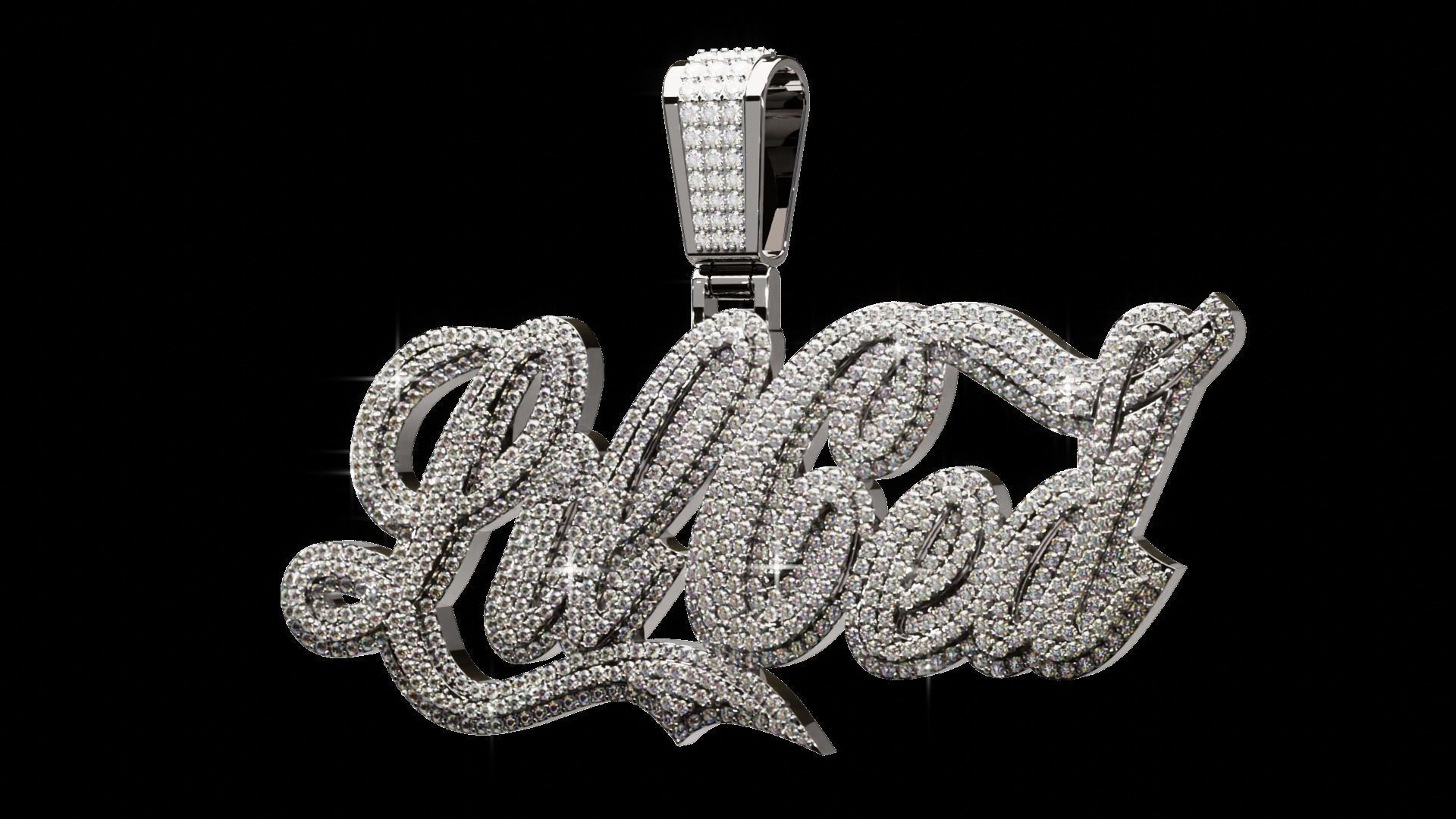Iced out pendant 3D print model_5
