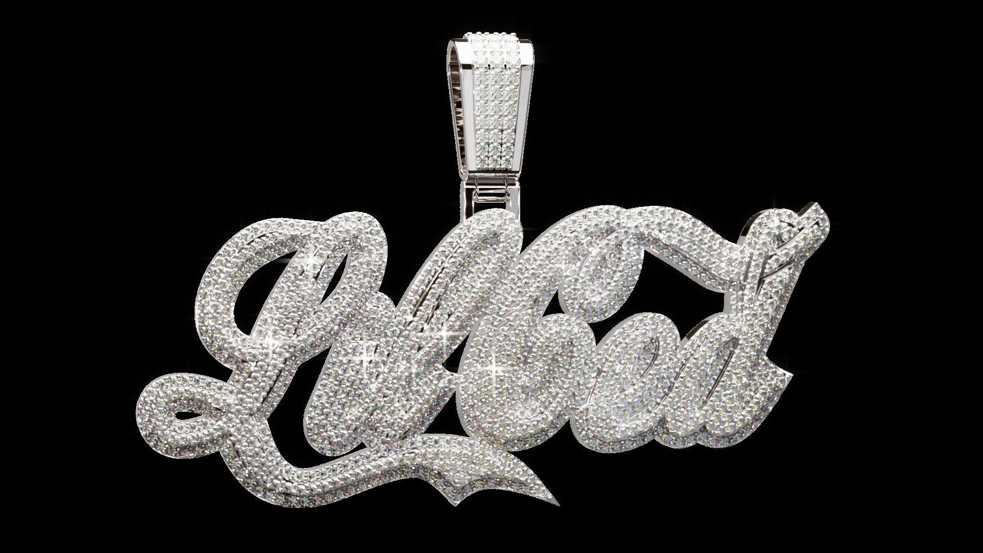 Iced out pendant 3D print model_3