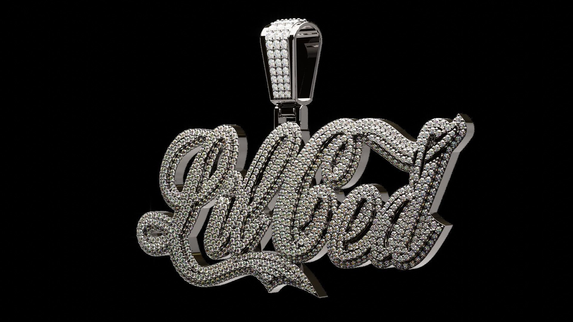 Iced out pendant 3D print model_16