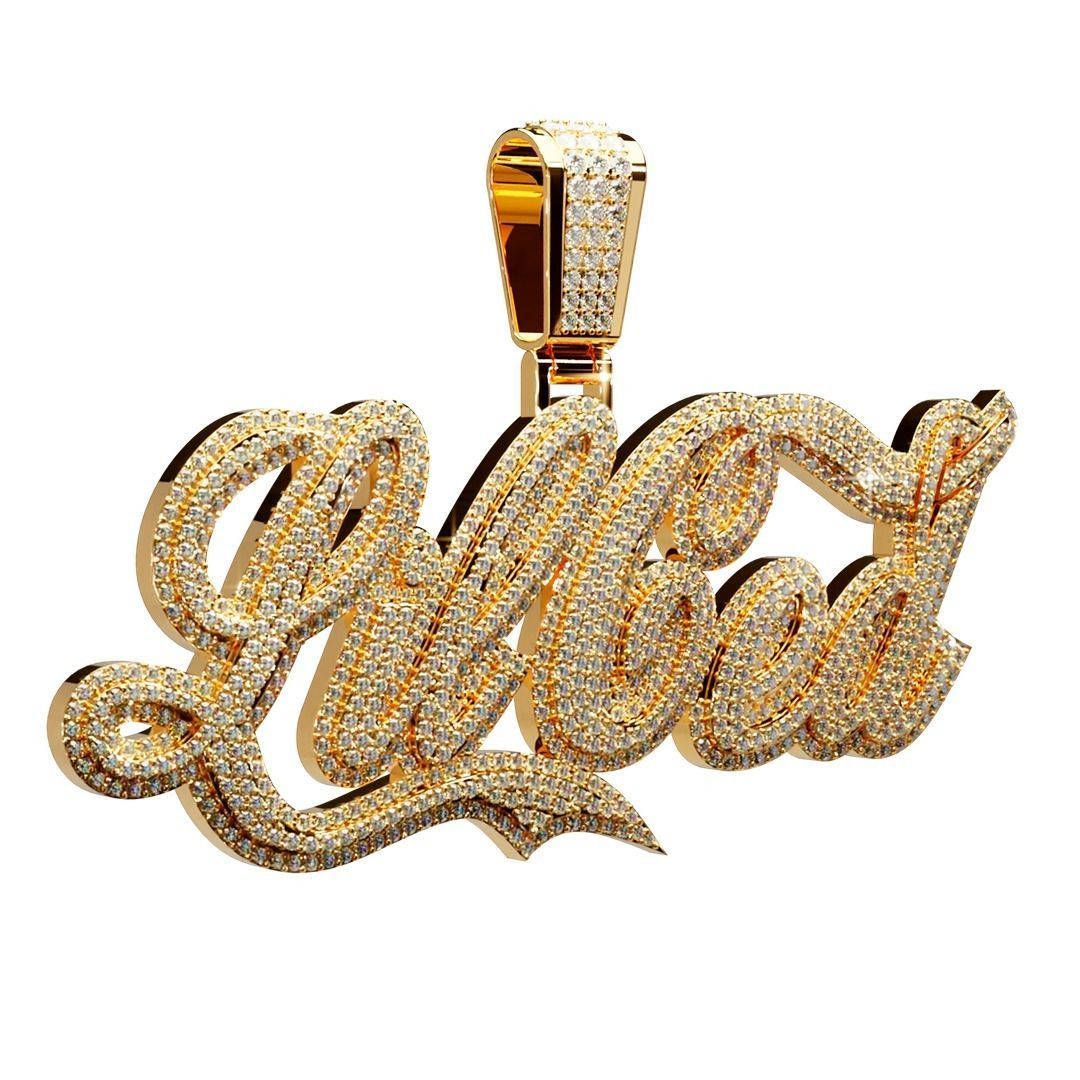 Iced out pendant 3D print model_1