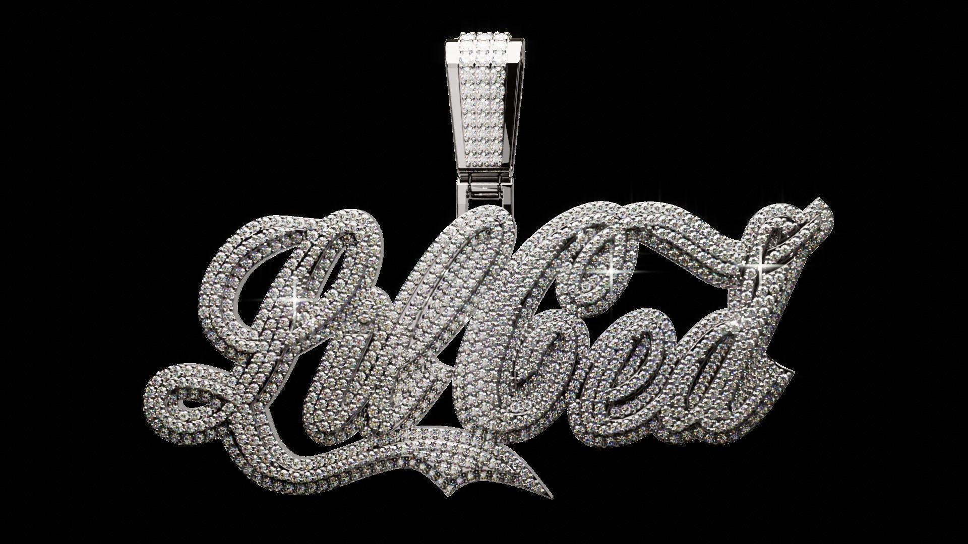 Iced out pendant 3D print model_7