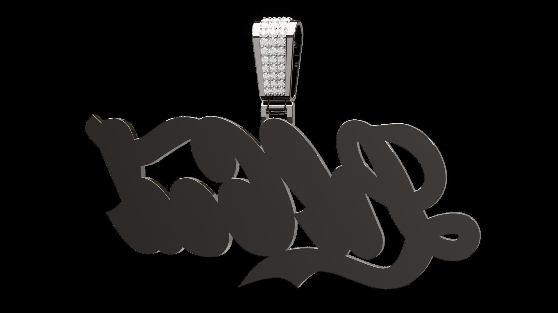 Iced out pendant 3D print model_13