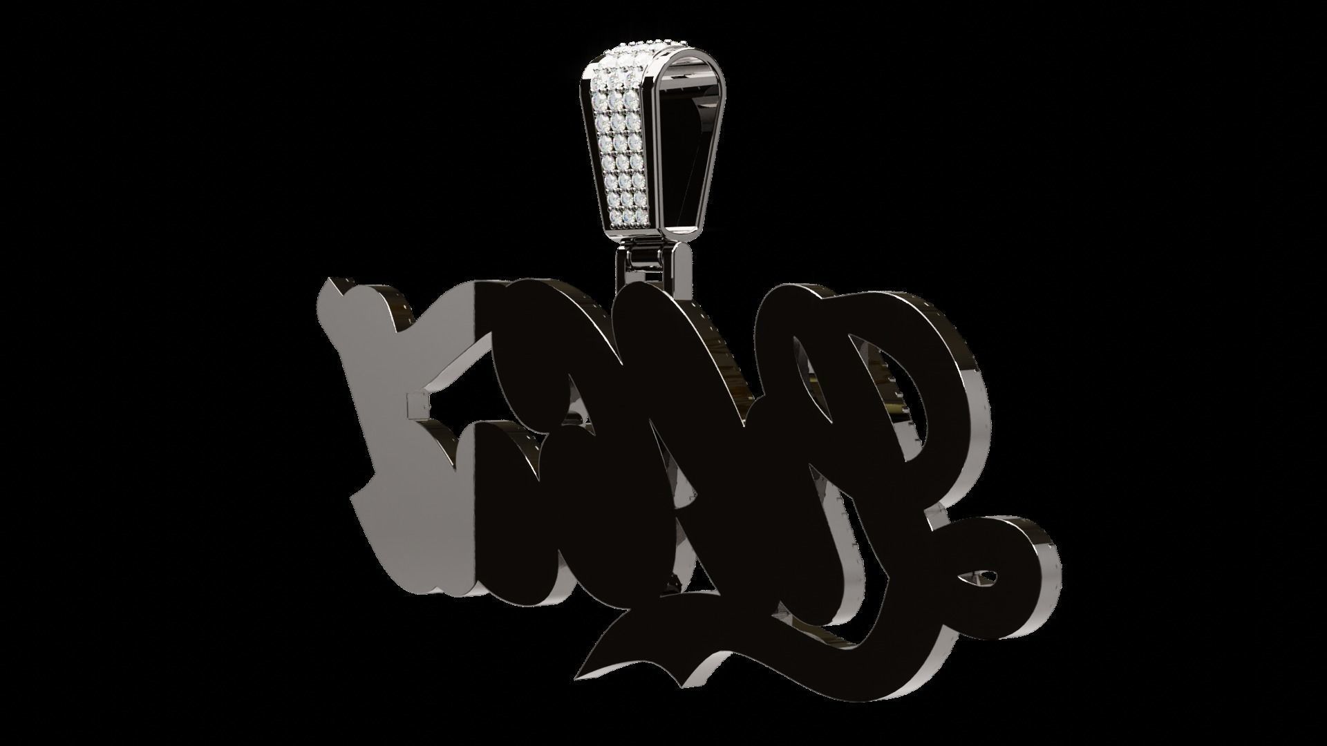 Iced out pendant 3D print model_12