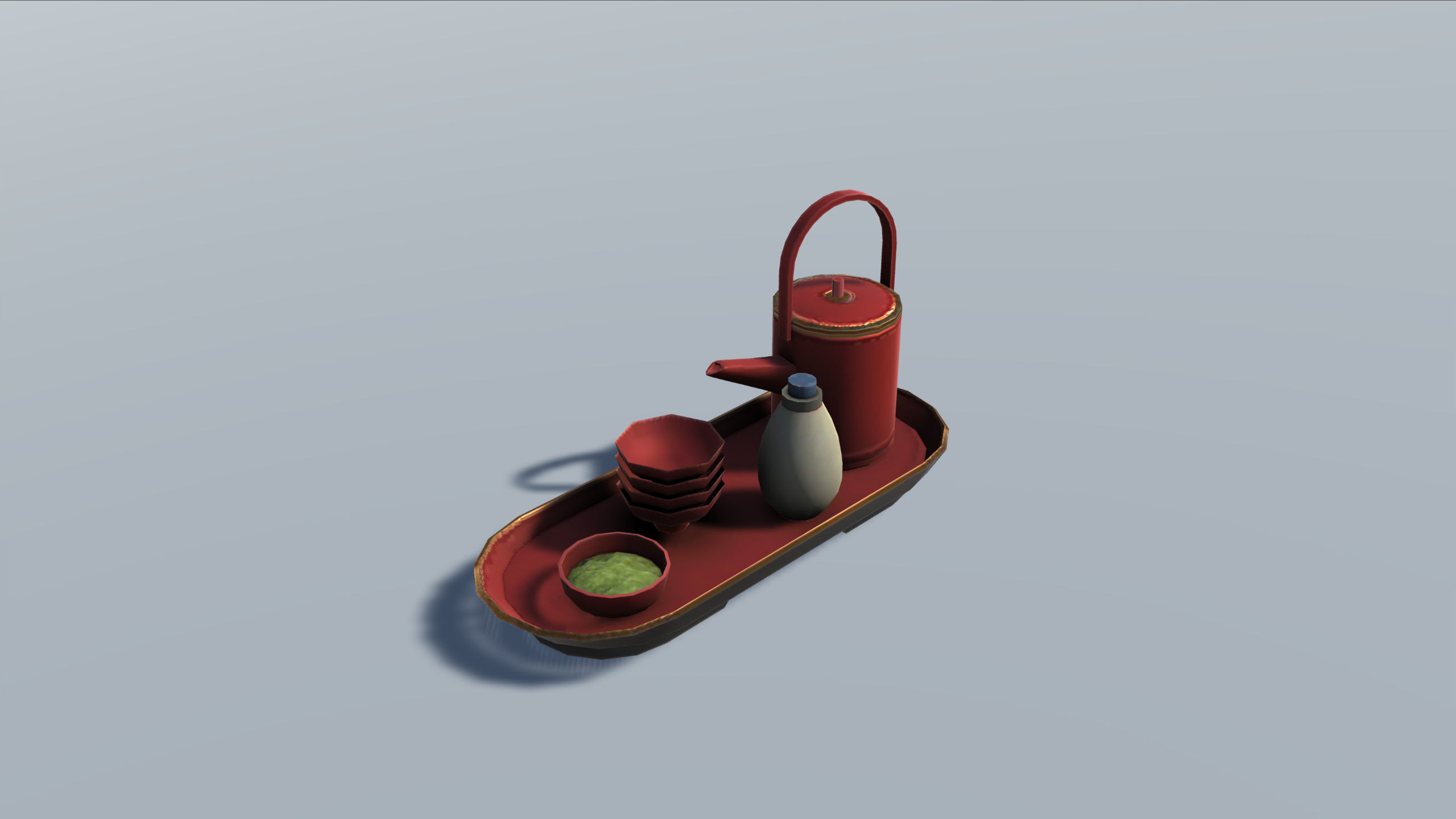 Japanese Furniture Set Low-poly 3D model_10