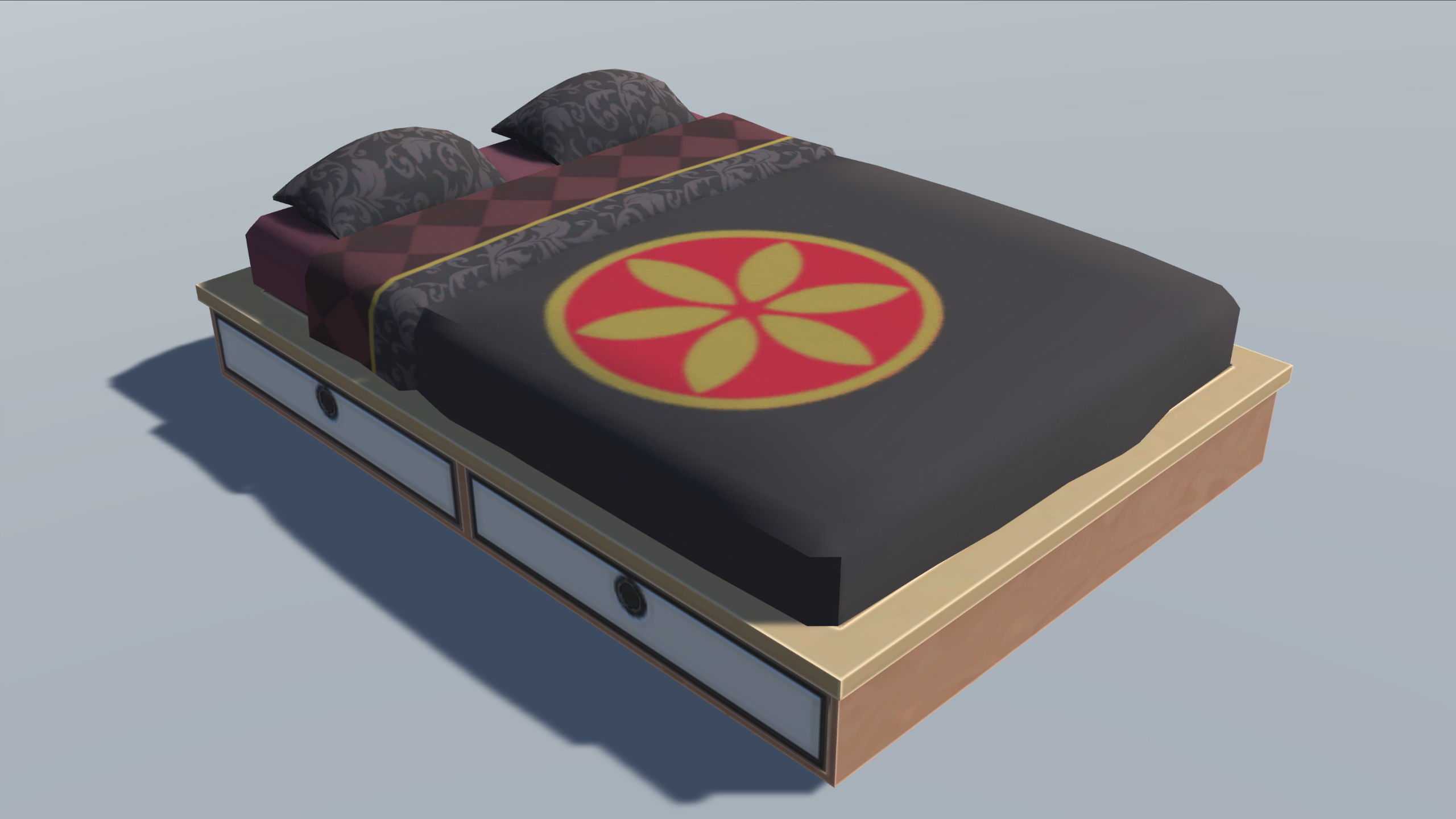 Japanese Furniture Set Low-poly 3D model_6