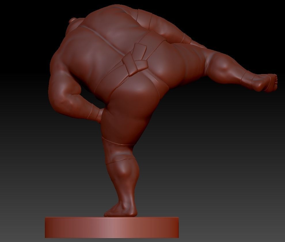 SUMO WRESTLER STANDING ON ONE LEG 3D print model_1