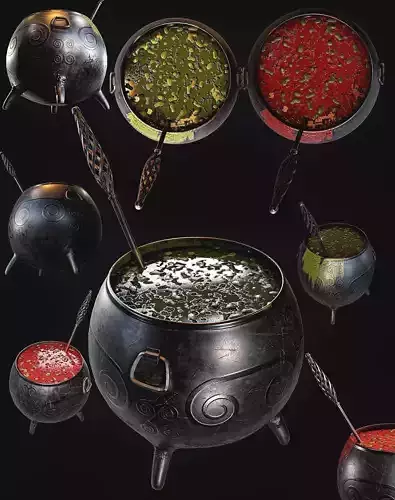 Witch Magic Pot Low-poly 3D model