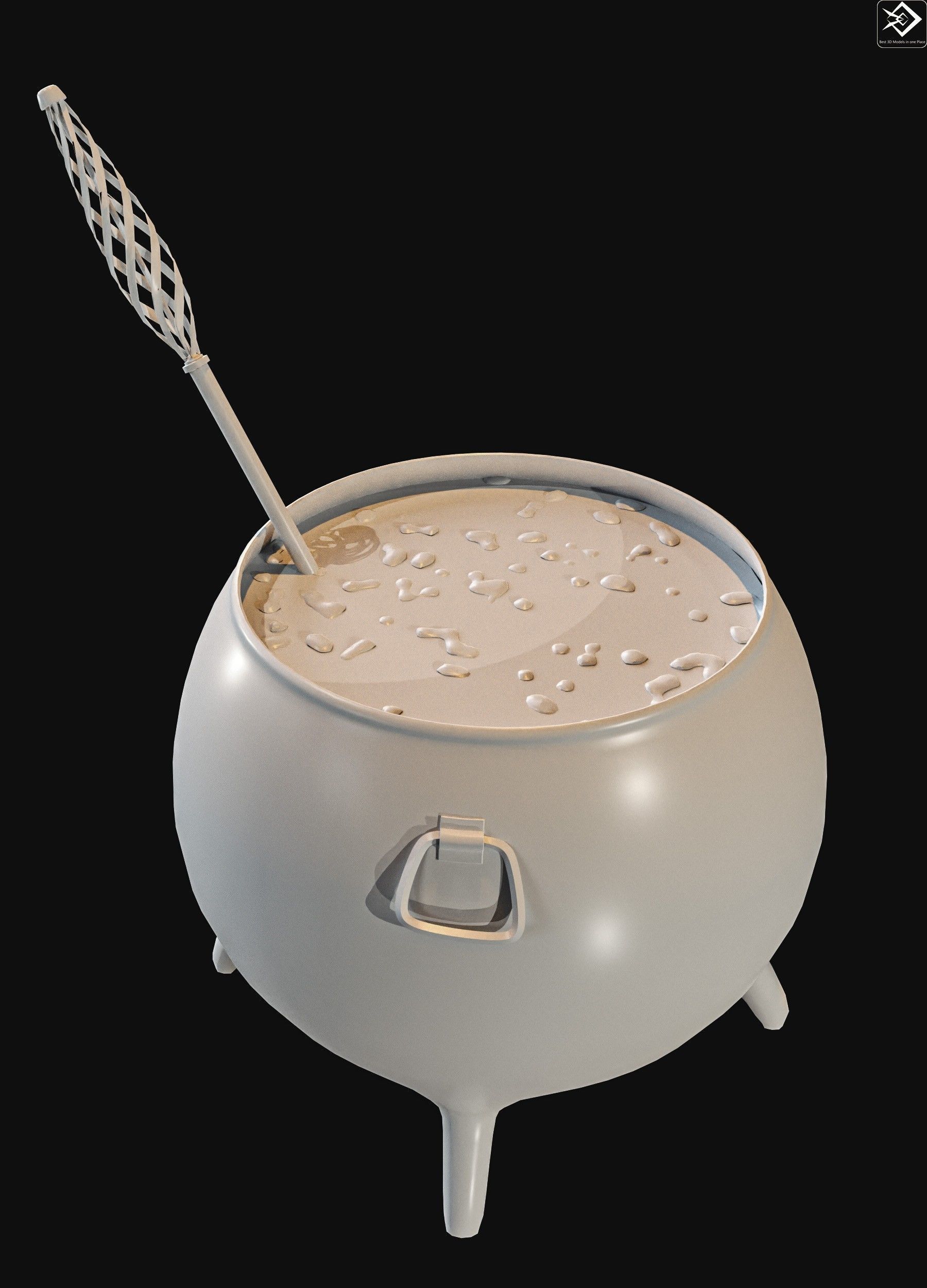 Witch Magic Pot Low-poly 3D model_12
