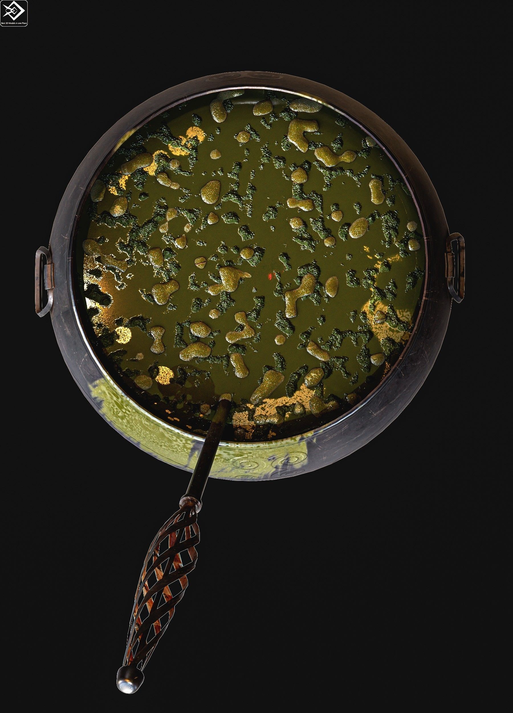 Witch Magic Pot Low-poly 3D model_3