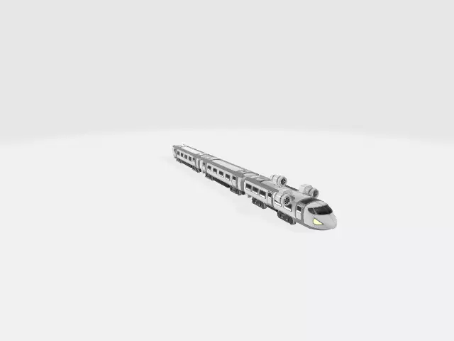 3D terrain silver train Free 3D model