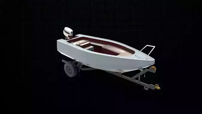 boat trailer 3D model