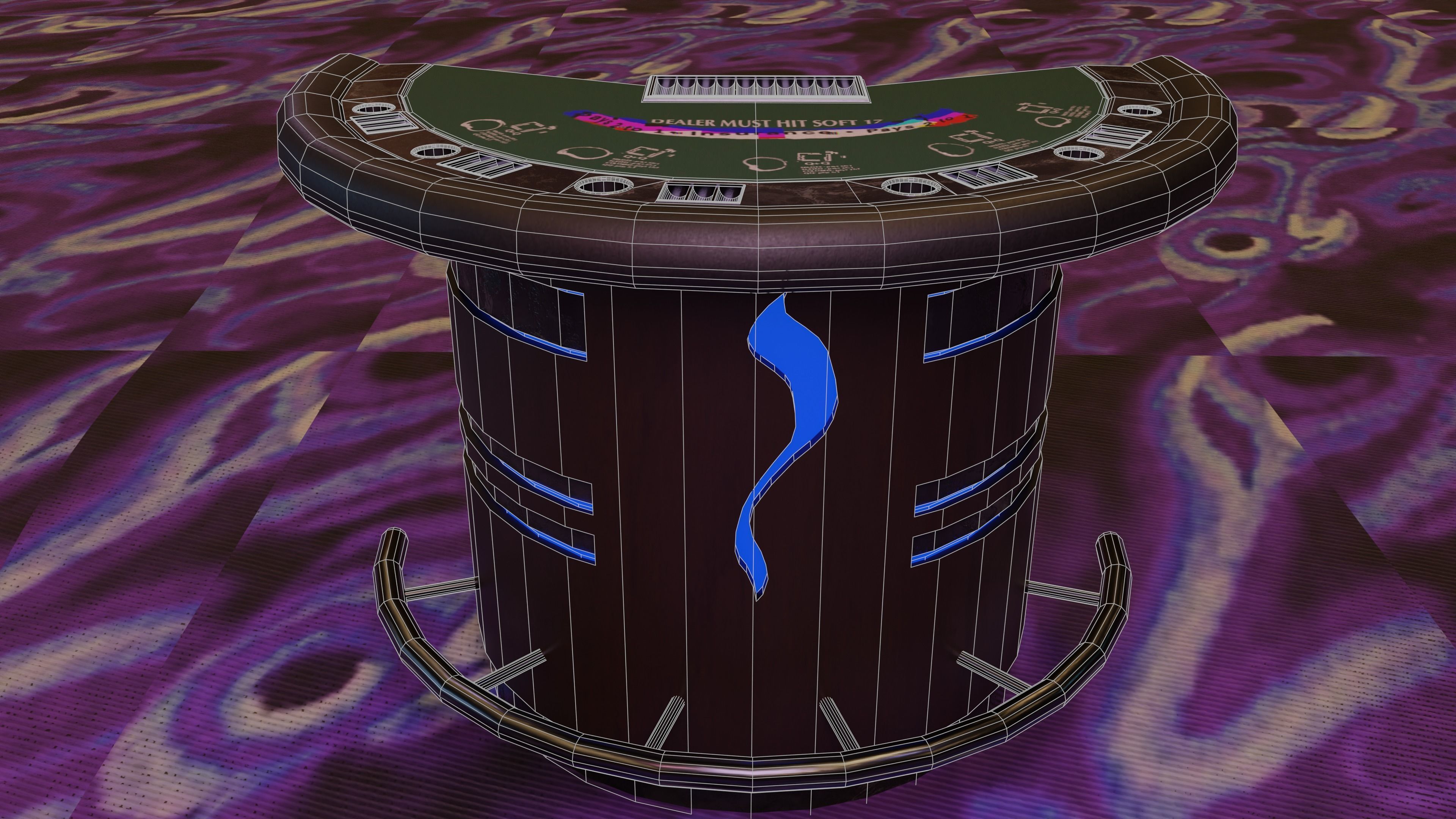 Casino Blackjack Table Low-poly 3D model_2