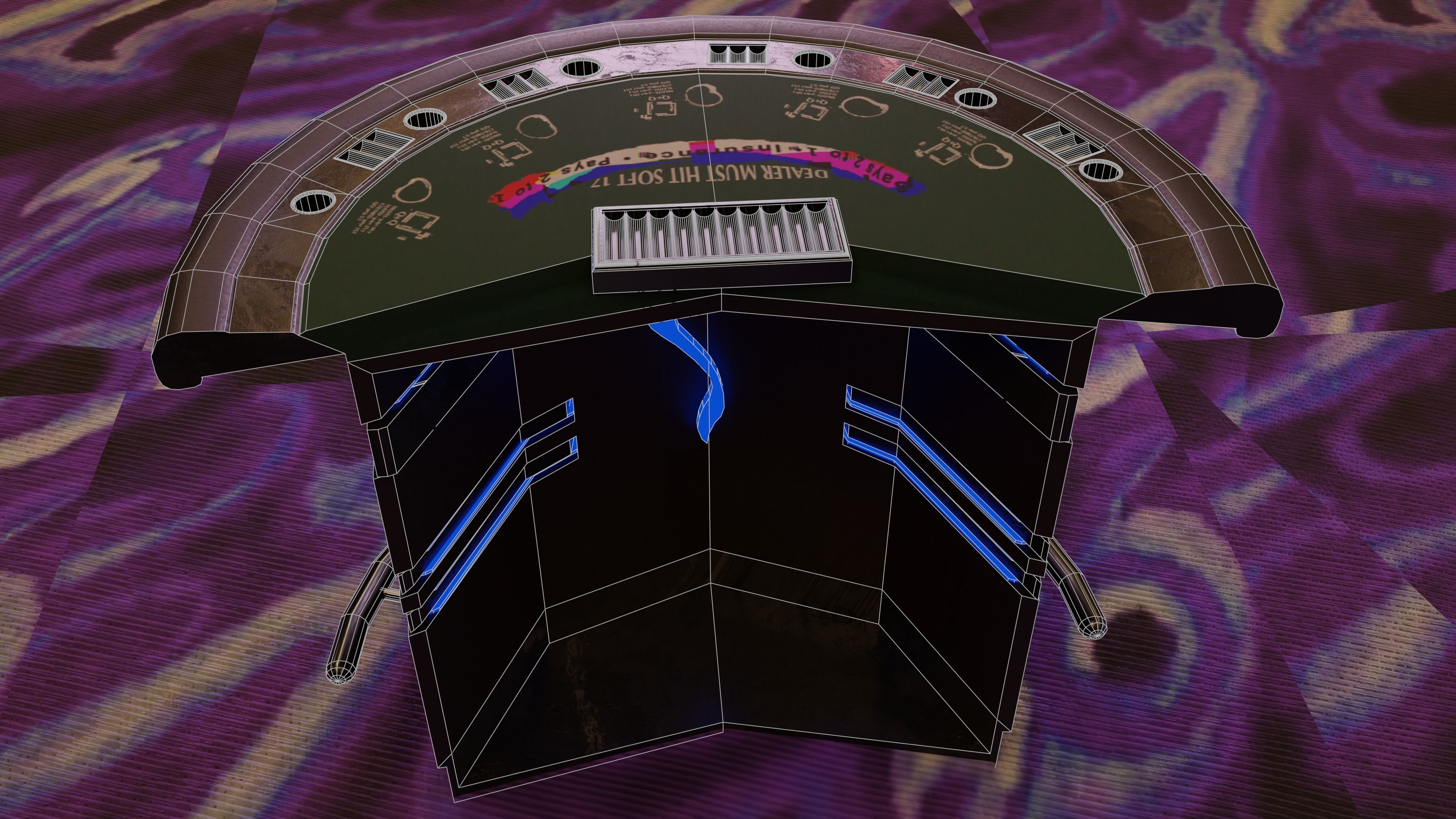 Casino Blackjack Table Low-poly 3D model_6