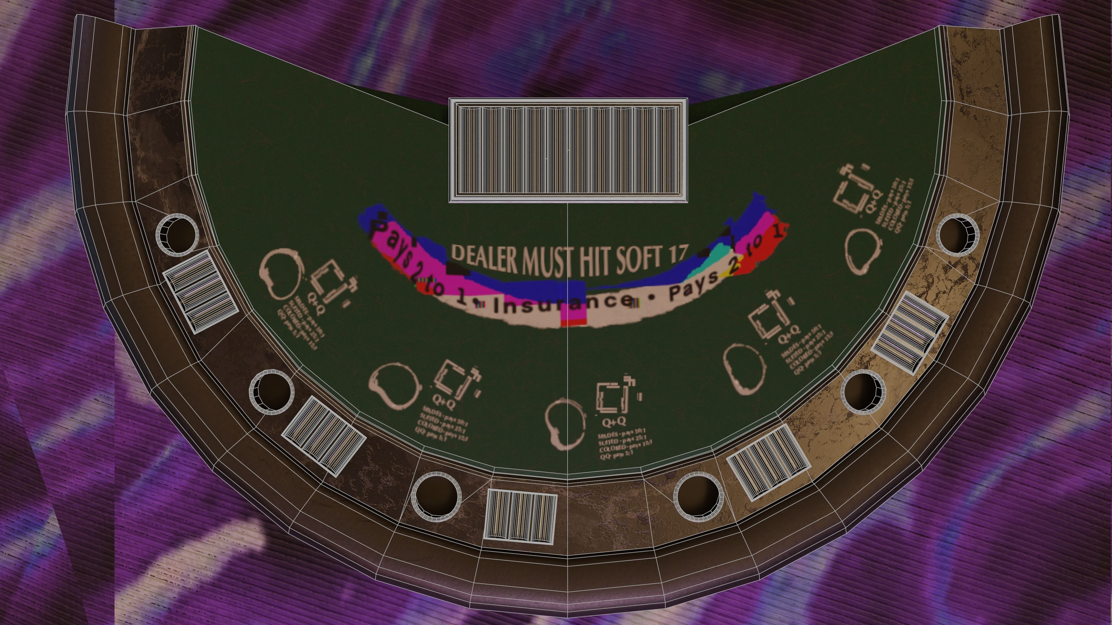 Casino Blackjack Table Low-poly 3D model_5