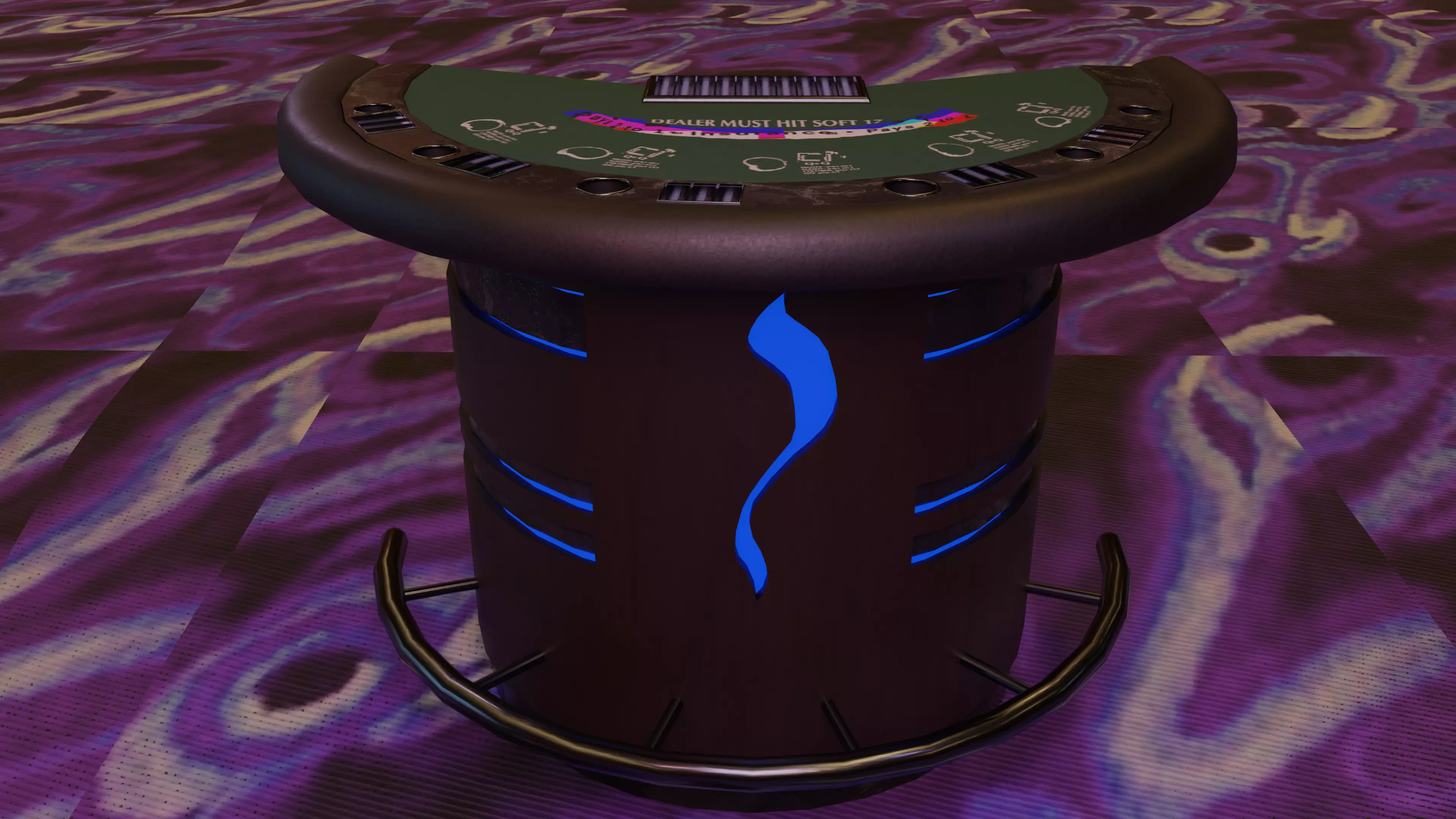 Casino Blackjack Table Low-poly 3D model_0