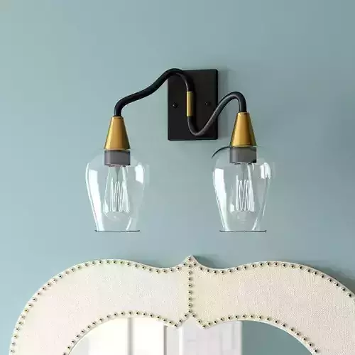 Delrosario Light Matte Black Gold Vanity Light Free 3D model