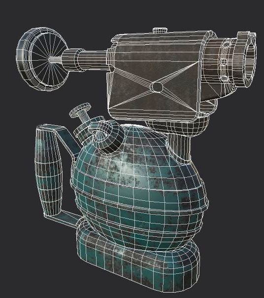 Old blow torch Low-poly 3D model_8