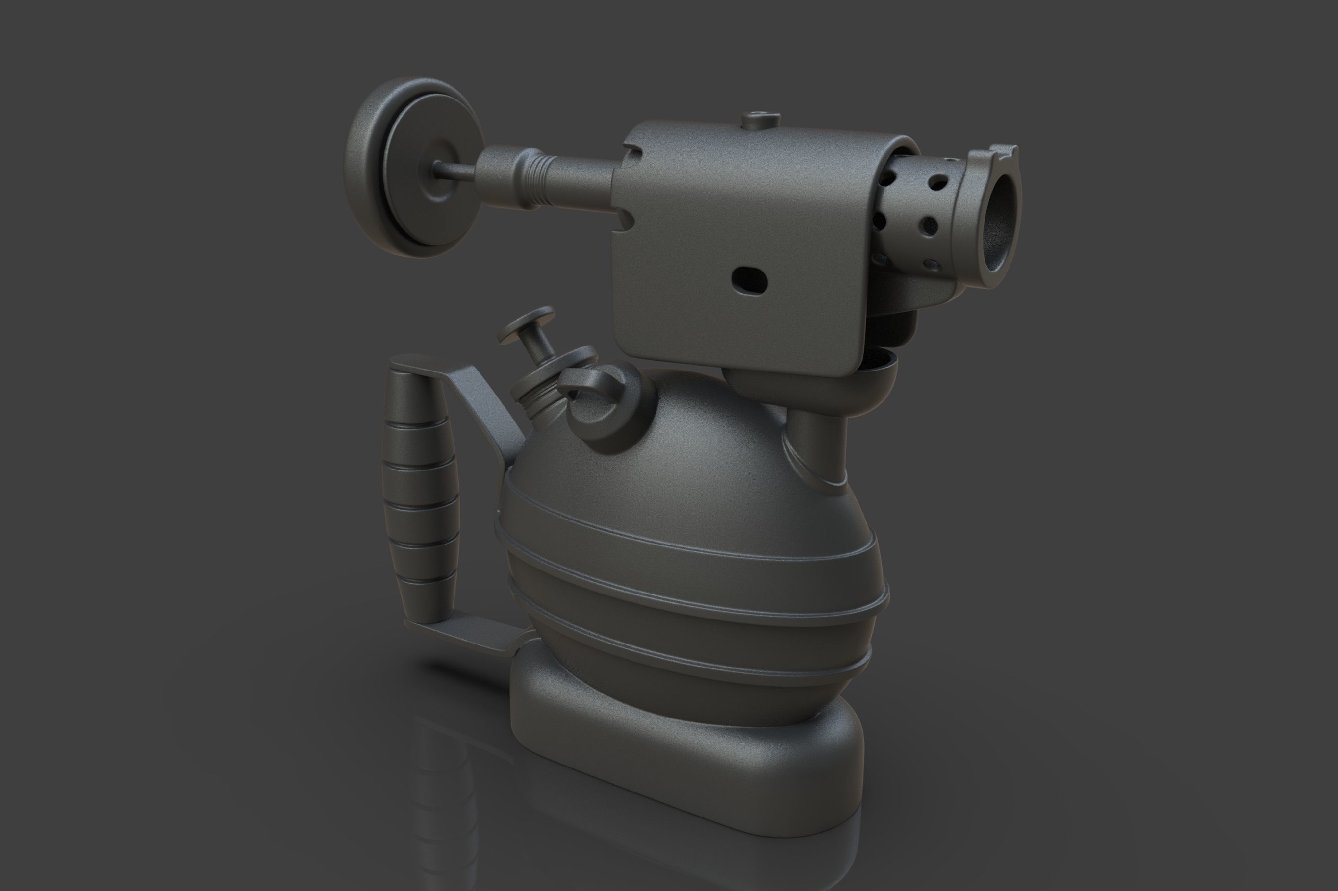 Old blow torch Low-poly 3D model_12