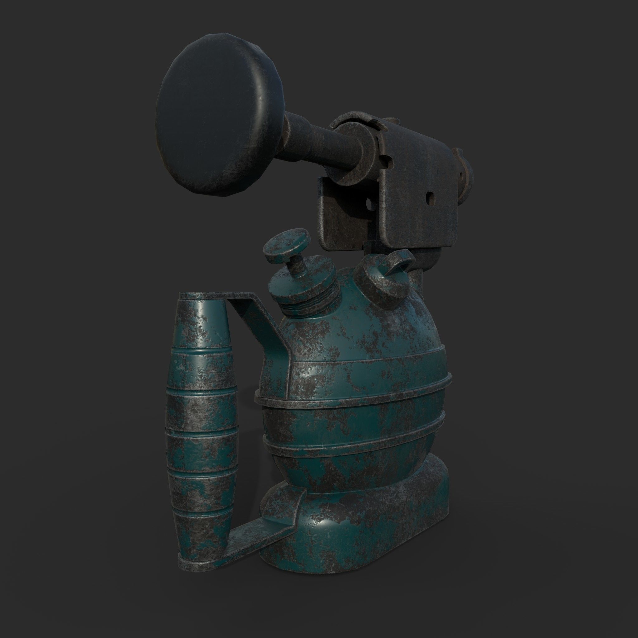 Old blow torch Low-poly 3D model_3