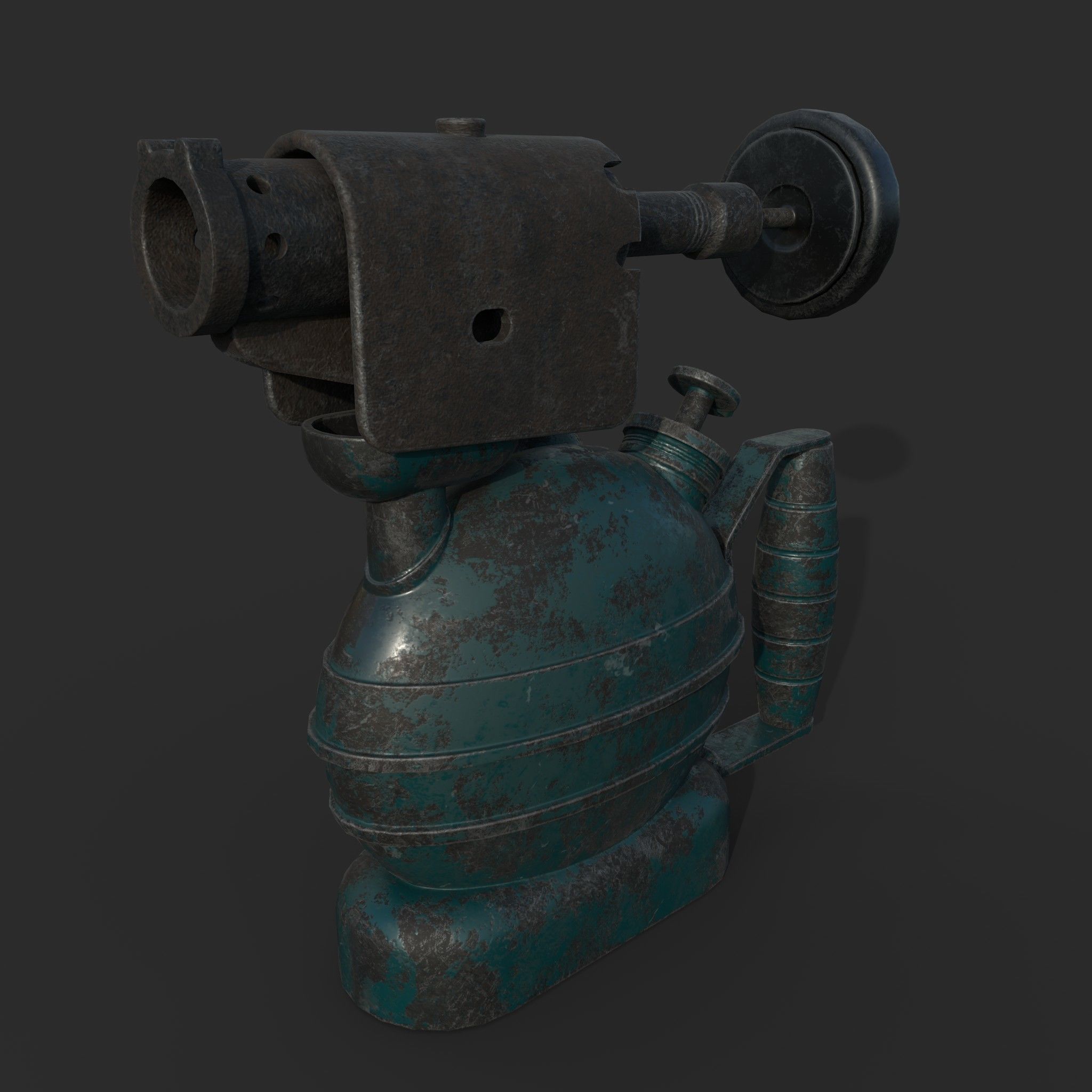 Old blow torch Low-poly 3D model_4