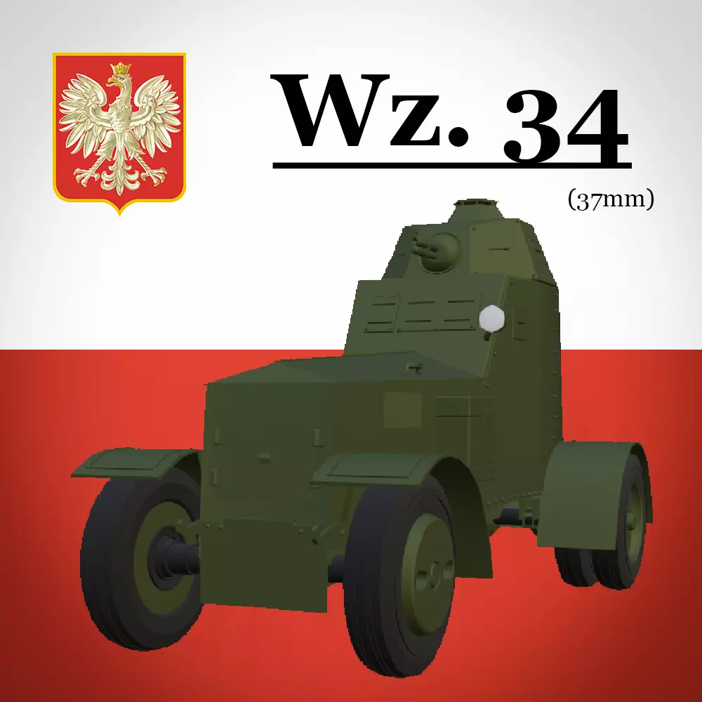 Wz34 armoured car Low-poly 3D model