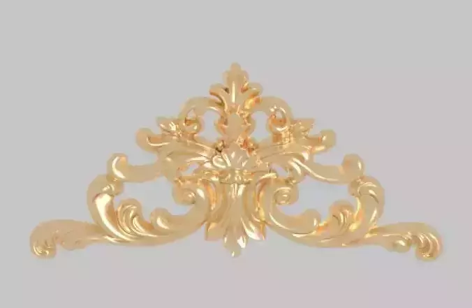 Classic pattern of luxurious gold  woood leaf CNC 3D model