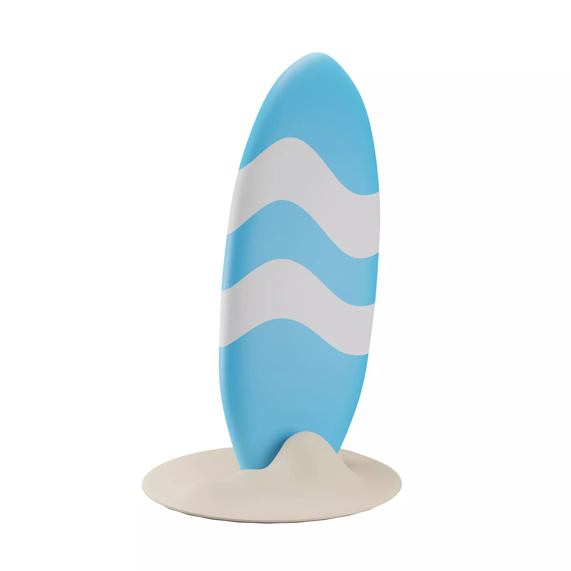 Surf Board Standing on the Sand Low-poly 3D model_0