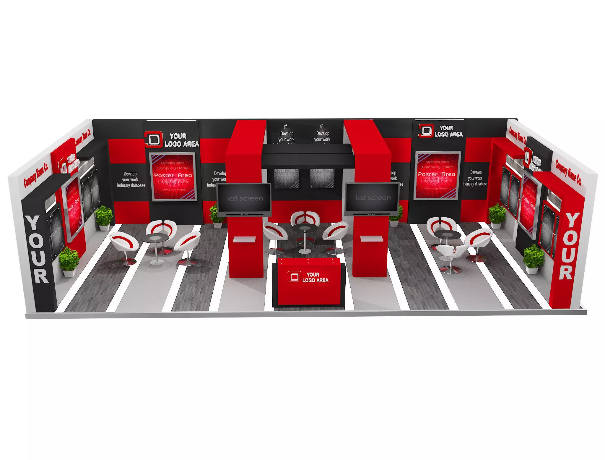 Booth Exhibition Stand a517b 3D model_0