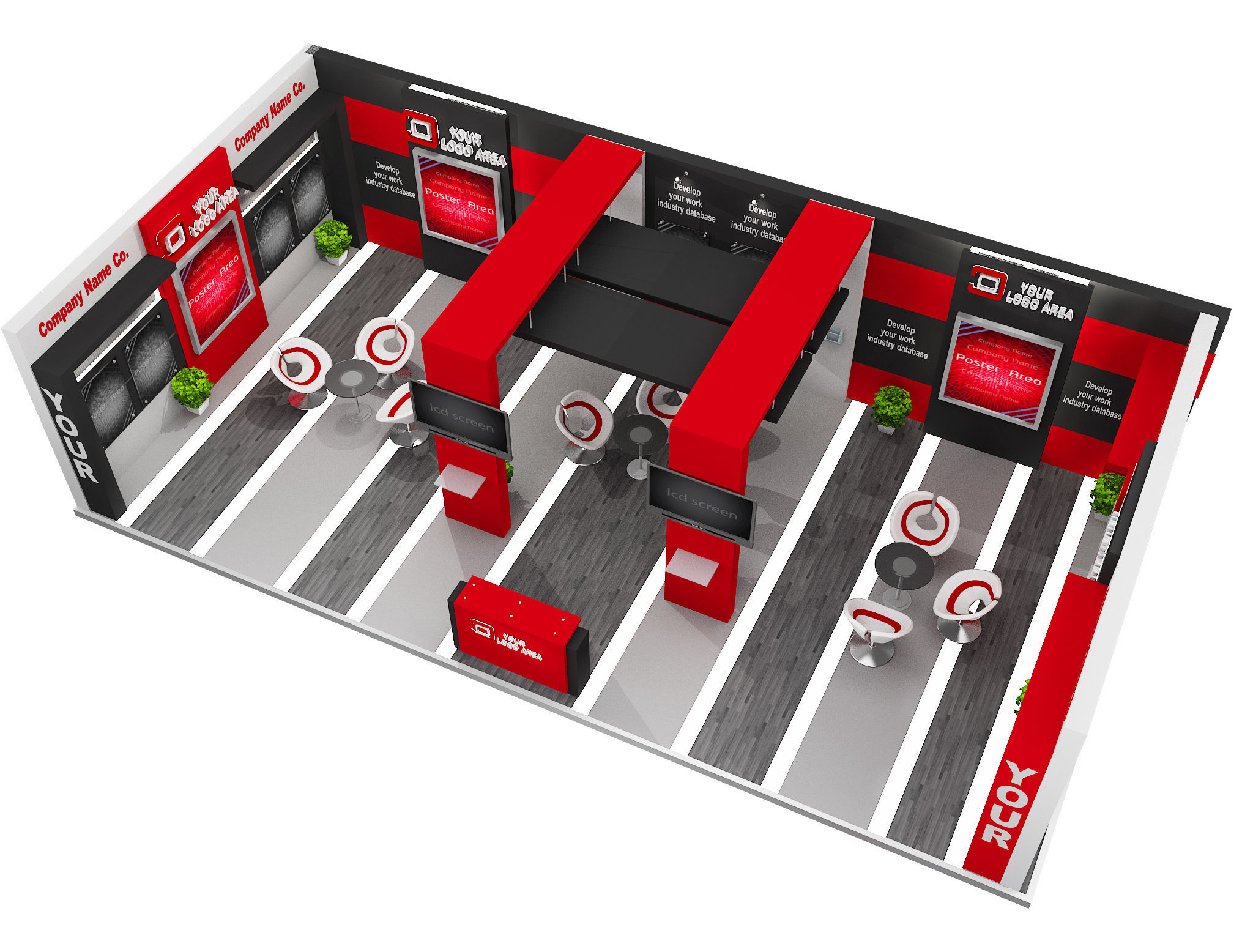 Booth Exhibition Stand a517b 3D model_4