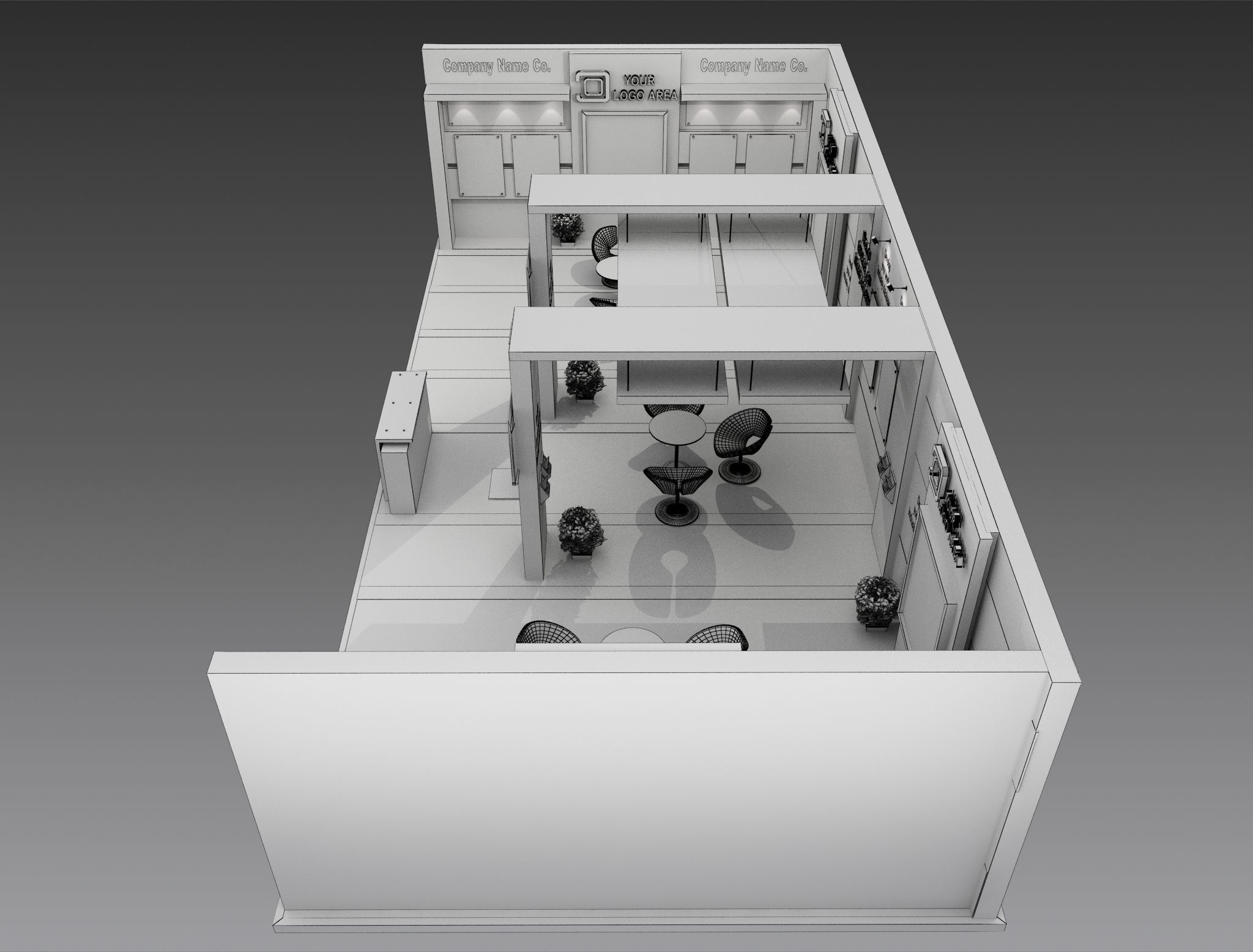 Booth Exhibition Stand a517b 3D model_7